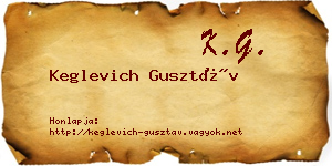 Keglevich Gusztáv névjegykártya